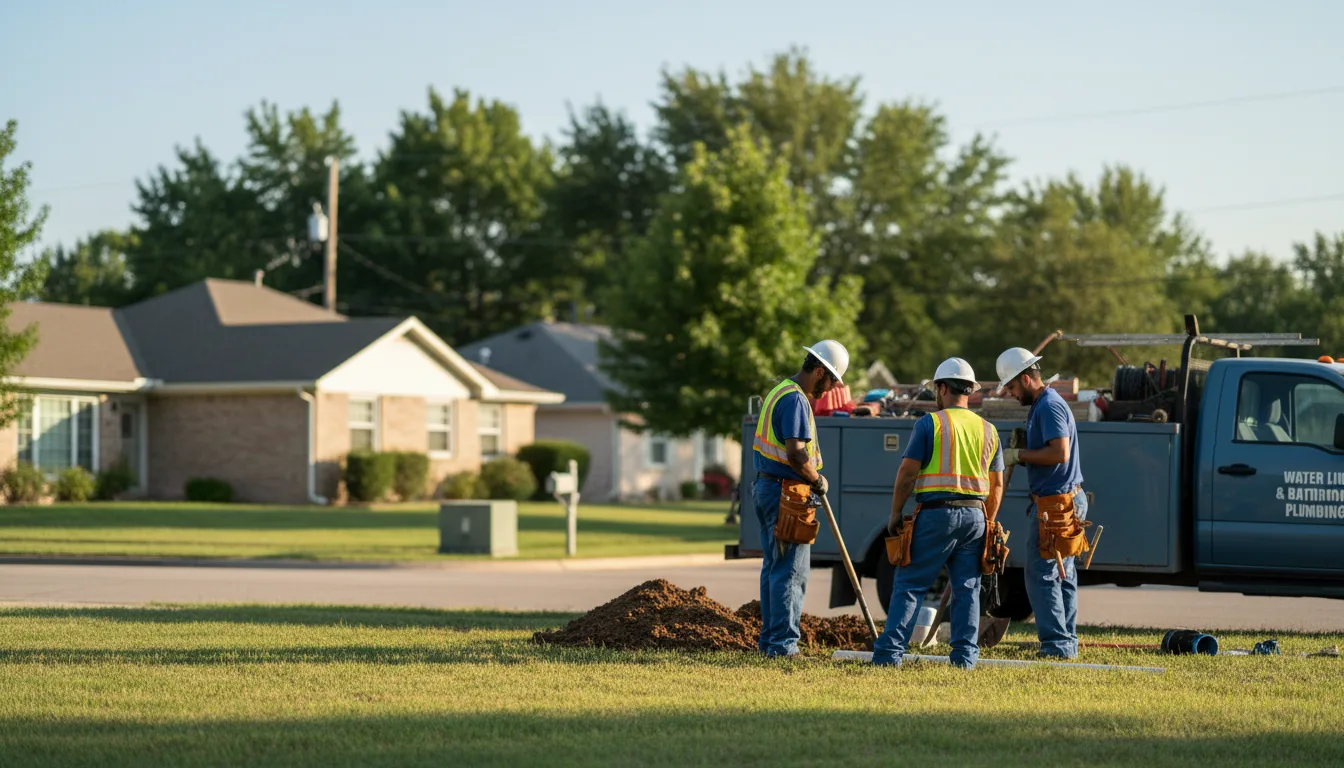 Residential water line and bathroom plumbing service in Brookhaven, PA